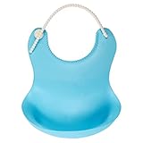 ΛV 防水 食事用 ソフトスタイ エプロン ビブ ポケット付き (ブルー)