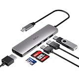 Netac USBハブ 6-in-1 Type C アダプタ (USB 3.0 x 3 TF/SD カードスロット HDMI 4K 30Hz) を備えたノートパソコン、タブレット、携帯電話などに対応 USB3.0/2.0対応 アルミ合金製（色）グレー ドッキングステーション WF14