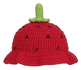 GEMVIE ベビーハット ニットハット いちご造形 赤ちゃん 帽子 キッズ用 男の子 女の子 防寒 可愛い お出かけ 通園