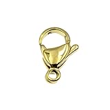 (アップフェル?)[5個] サージカルステンレス ナスカン 15mm ［ ゴールド 金 ］ カニカン 金具 アクセサリー カニカン パーツ M1-01