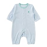 ( チャックル ) chuckle パステル ボーダー 長袖 前開き カバーオール サックス 80cm P2921-80-30