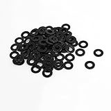 TOOGOO 100個　M5 x 10mm x 1mm　フラットワッシャー　ガスケット　黒