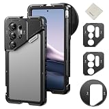 NEEWER スマホケージ コンパチブル Galaxy S25 Ultra スマホスタビライザー ビデオリグ 67mmフィルターアダプター/17mmレンズバックプレート/Tマウントアダプター/クリーニングクロス1枚付き ビデオ録画用 PA082