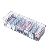 HaOhana コンタクト収納ケース ふた付き 8列 仕切り ソフトコンタクト カラコン ワンデー 使い捨て 透明 クリア 保管 保存 アクセサリー 化粧品