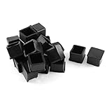 uxcell　家具保護　脚キャップ　パイプキャップ　家具保護パッド　20個入り　ブラック　ゴム　25mmx25mm