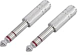 F-FACTORY 3.5mm モノラルミニジャック(メス)→ 6.3mm ステレオ標準プラグ(オス) 変換プラグ 2個 PLG-N3-2P