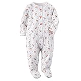 カーターズ Carter's ベビー服 カバーオール 足付き 足つき 長袖 女の子 白&小花柄 (6months(61-67cm)) [並行輸入品]