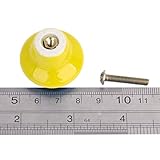 Baoblaze ドア　ダンス　引き出し等用　陶器ノブ　ドア取っ手 ハンドル　サーメットノブ　取っ手　つまみ　全７色選べる - イエロー