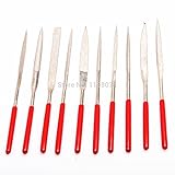 10 ピース/セット ダイヤモンド フラット針ファイル整形彫刻ツール キット用金属/石/ ガラス
