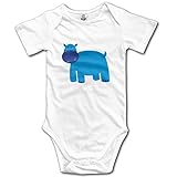 面白い 赤ちゃん かわいい ブルー カバ ポスター Tシャツ コットン White Size 18 Months
