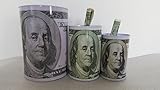 3パックS、M、L、100 Dollar Bill Tin Money Bank , Bank Note Tinメタルお金ボックス100ドルBillドル貯金箱お金コインバンク、$ 100 Bill d