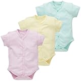 西松屋 [EFD] 3枚組半袖前開きロンパース肌着（カラー無地/ピンク） 【60cm・70cm・80cm】　80