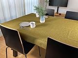 【cloth shop 布や】 テーブルクロス 撥水 長方形 4人がけ (グリーン[麻風] 約120cm x 140cm [1枚入り])