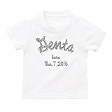 名入れ Tシャツ / ベビーサイズ [BT152] 90cm ホワイト×グレーロゴ 出産祝い 誕生日 プレゼント おしゃれな 名前入り ベビー服