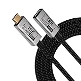 UPPDEFFST USB-C 延長ケーブル オス - メス Thunderbolt5/4/3 対応、USB5 対応 80Gbps 高速データ転送、2M Type-C 延長コード 240W PD3.1 急速充電、16K@60Hz/8K@120Hz ビデオ出力、USB C 延長ケーブル、SSD、ドッキングステーション、ハブ、ディスプレイ、eGPU 対応。