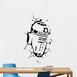 r2 - d2壁デカールStar Wars r2d2 Droidロボット文字引用リビングルーム壁デカールレタリングビニールステッカー子供壁アートデザイン寝室子供部屋壁装飾ステンシル壁壁画78 CRT