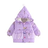 Cutelove　コート　アウターウェア フード付き　花柄　ロングスリーブ　長袖　コットン　綿　女の子　ベビー　ガールズ　赤ちゃん　幼児　冬　可愛い　暖かい　厚い　素敵　防寒　保温　カジュアル　普段着