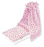 Pinolino Bedding Set for Dolls Cradle with Canopy Herzchen Rosa Design (4-Piece) by Pinolino
