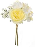 asca 造花 ローズミックスブーケ クリームホワイト 全長約26cm