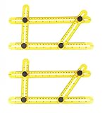 2PCS Angleizer テンプレートツール, Sitrda 角度測定定規, ビルダーのためのマルチ Angleizer テンプレート定規, エンジニア(黄)