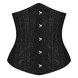 Burvogue女子24スチール骨を 2 鋼板 抜かアンダーバストコルセットウエストトレーニングニッパーボディシェイパー (Small, ブ