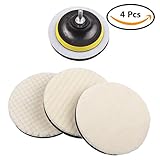 STARVAST ウールバフ　フェルトバフ　ボディー磨き用バフ　M10規格　ポリッシャー　ポリッシャー専用バフ研磨用バフ　塗装仕上げ・研磨ワックス研磨パッド 4個セット