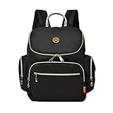 Peacechaos マザーズバッグ リュック 大容量 高機能 多機能 おむつ換えシート 吊り下げベルト セット ママバッグ ショルダーバッグ (ブラック)