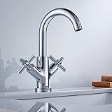 PandaTree キッチン用水栓 キッチン蛇口 混合水栓 シングルホール シャワー用 キッチン用水栓金具 360度回転 全方位吐水 冷温切替 台所 洗面 キッチン グースネック スワン