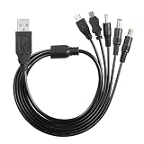SinLoon USB DC 5V電源コード 5ポート付きユニバーサルUSBケーブル(5.5x2.5, 5.5x2.1, 3.5x1.35, Micro USB, MINI USB)ルーター、ミニファン、スピーカー、MP3、MP4などの5V機器に対応 0.6M