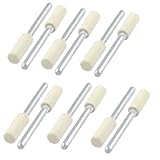 uxcell 軸付砥石　フェルトバフ　電気ドリル　軟質金属　フェルト　金属　ホワイト　シルバー トーン