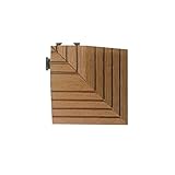 ウッドデッキ ウッドパネル ミニパネル 三角框 コーナー用 端数（１枚）人工木 ウッドデッキタイル 樹脂ウッドパネル 【4色選択可】 (ナチュラル)