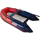 ALEKO btsdair250bk 8.4足インフレータブルボートwith AirフロアデッキHeavy Dutyデザイン3人ラフトDinghyスポーツ釣りボート3キールAir Chambersレッ