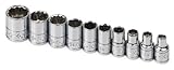 SK Hand Tools 4946 10 Piece 1/4 Drive 12 Point Standard Fractional Socket Set by SK Hand Tool