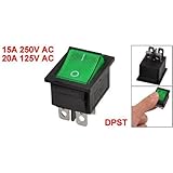 SODIAL(R) KCD4 DPST ON-OFF 4ピン端子 ロッカーボートスイッチ 15A/20A AC 250V/125V