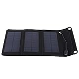 ソーラー充電器 ソーラーチャージャー ソーラーパネル usb充電器　高変換効率 折りたたみ式　ポータブル　スマホ用充電器　防災 防水 非常用 ハイキング アウトドア　ブラック