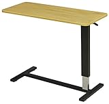 昇降テーブル　テーブル高さ　65～95㎝　キャスター付き (幅　98cm, ライトブラウン)