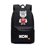 韓流グッズ IKON VIP ファッション 可愛 B.I Bobby SHOW TIME バッグ リュックサック (ブラック)