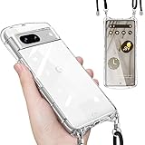 Google Pixel 7a 用の ケース ショルダー ストラップ Pixel7a 用の カバー クリア 斜めかけ 肩掛け 韓国 ピクセル7a 用 スマホケース （レッド）