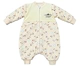 エルフ ベビー(Fairy Baby)新生児スリーパー 赤ちゃん寝袋 防寒着長袖 2Way 動物柄 イエロー 60CM