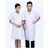 制服・ワークウェア　作業服　短袖　白衣　診察衣　快適　ホワイト　XXXL