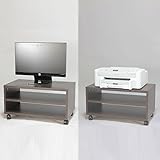 テレビ台・プリンター台 キャスター付き 2個セット　幅60×奥行き36×高さ33cm　ダークブラウン