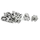 uxcell ワイヤーロープクリップ Uクランプ Uボルト M6金属ワイヤケーブル 10個入り