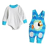 女の子 男の子 サロペット パンツ 子供 ロンパース オーバーオール 2点セット ベビー服 カバーオール 綿100％ （ブルー 80cm）