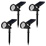 ガーデンライト　ソーラーライト　２点灯モード　180°角度調整　200LM　IP65防水　スポットライト　自動点灯消灯　防犯灯　車道/歩道/芝生/庭/地震・災害時に適用（４個ホワイト）