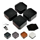 FABOMI 【4個入り】洗濯機 かさあげ台 置き台 防振 防振ゴム 4cm 7cm 10cm 洗濯機 置き場 高さ調整 底上げ 4個セット ドラム式 縦型 引っ越し 掃除 洗濯機下 騒音対策 洗濯機かさ上げ台 洗濯機置き場 1段 2段 3段 (ブラック, 一段)