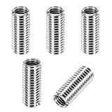 PATIKIL インサートナット 5個 ネジ変換アダプター 内径M8x1.25 外径M10x1.5 長さ25mm 303ステンレス鋼 一行溝 埋め込みナット ネジ山補修 減速ナット