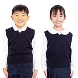スクール ベスト 無地 洗濯機で洗える ニット 紺 ネイビー 小学生 中学 高校 防寒 冷房対策 制服 通学 学校 120 130 140 150 160 170 (160)