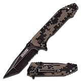 TAC Force tf-852dg Stone Washed Army折り畳みナイフ、カモ、5インチ