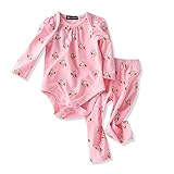 ベビーガールズパジャマセット綿Onesieピンク付きジャンプスーツパンツキュートフクロウPrints 2 Pieces カラー: ピンク