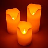キャンドルライト LED 3個セット 本物の蝋を使用しています リアルワックス 部屋のイルミネーションにも最適 クリスマス 間接照明 【VLN-6960417】